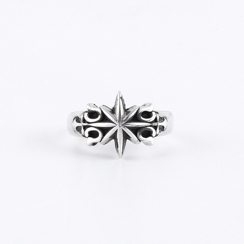 Hexagram Cincin Pria Trendi Hip-Hop Pria Seni Retro Ring