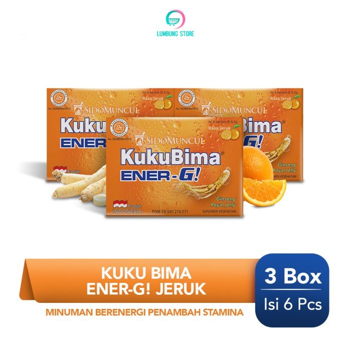 

Kuku Bima Ener-G Jeruk 3x6's - Minuman Berenergi Penambah Stamina
