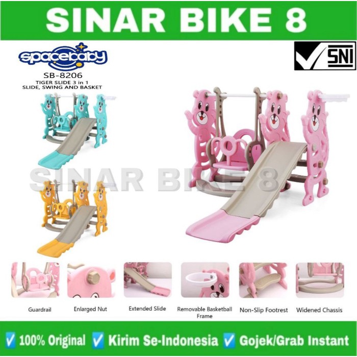 Perosotan 3 in 1 Slide Model Tiger SPACEBABY SB-8206 Mainan Anak