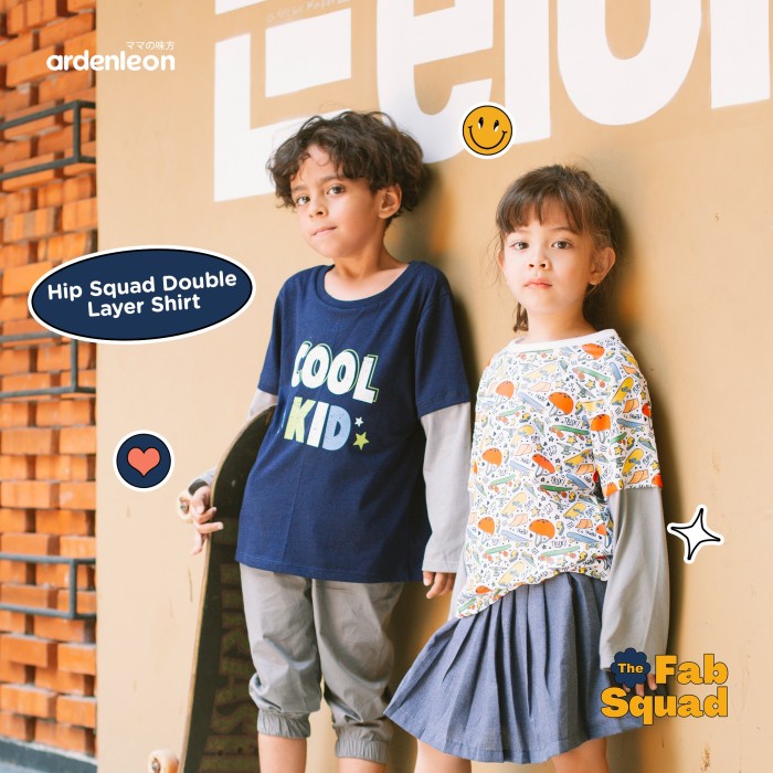 ARDENLEON - Hip Squad Double Layer Shirt | Kaos Panjang Anak