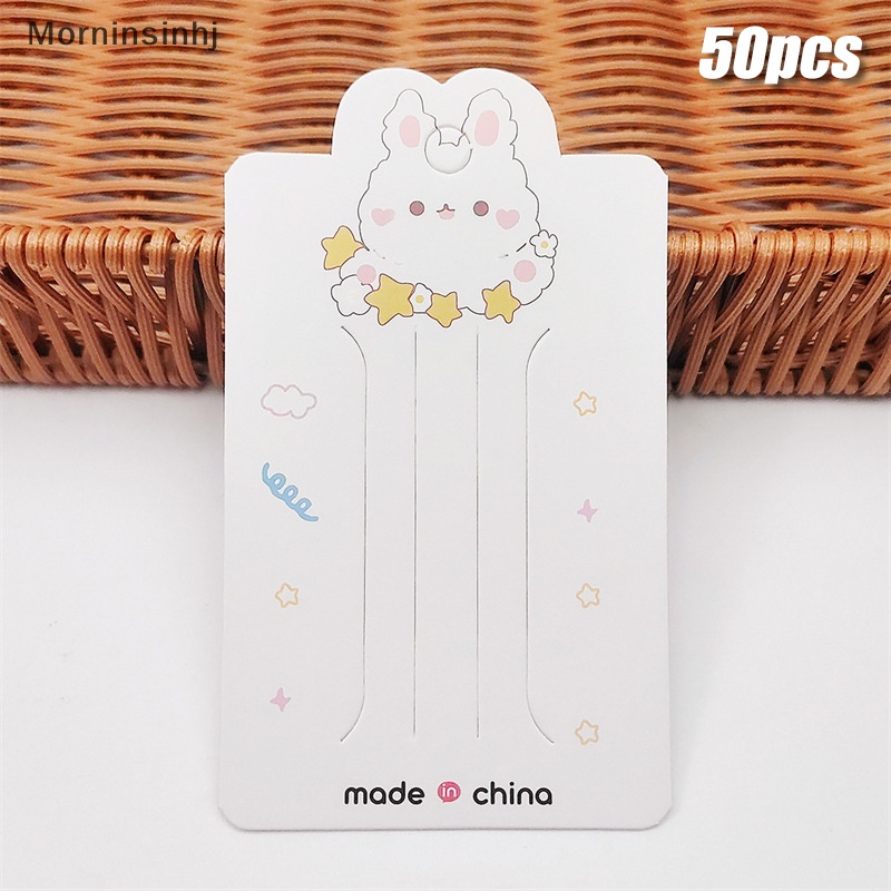 Mornin 50pcs Bunny Star Display Kartu Untuk Kabel Rambut Hairpin Handmade DIY Perhiasan Paket Karton Klip Rambut Kerajinan Putih Hang Tag Card id