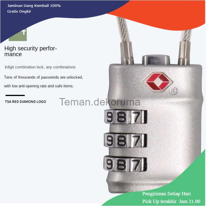 TD - DPR CoolCell Gembok Koper Angka 3 Digit Suitcase Password TSA Lock - TSA201