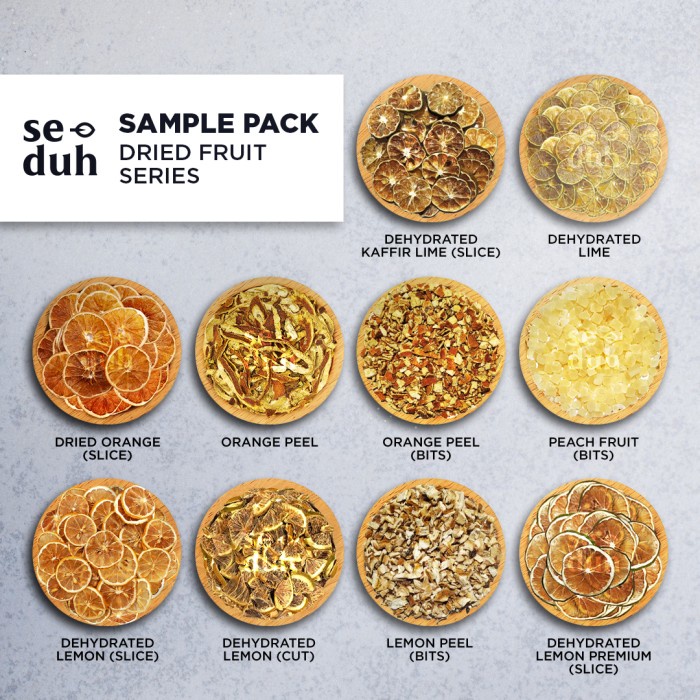 

Full Set Sample Pack - DRIED FRUIT Series (Buah Kering)