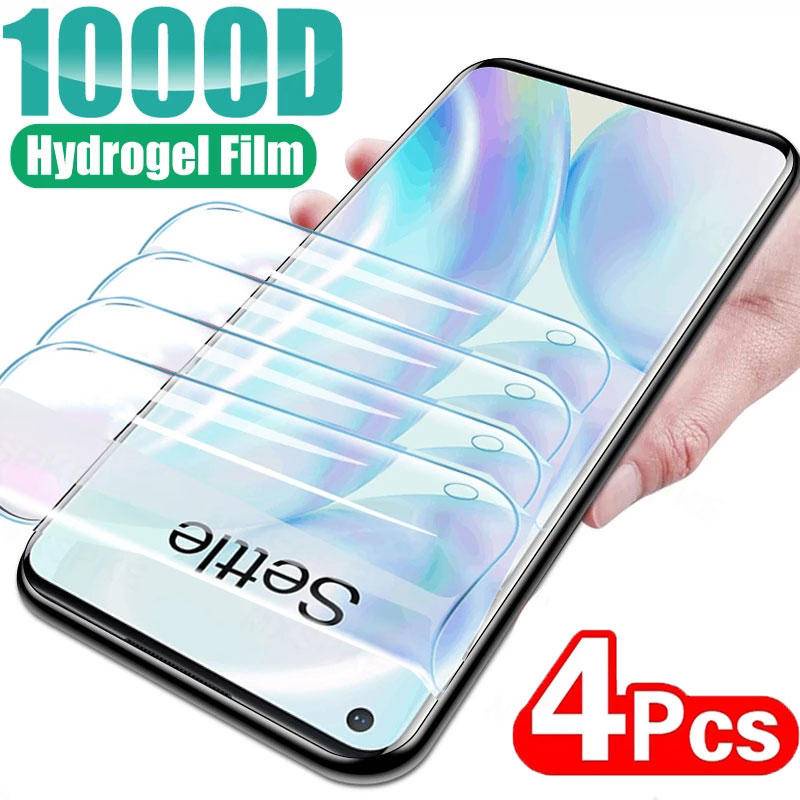 4pcs Full Cover Film Hydrogel Bening Untuk OnePlus 10 9 8 7 7T Pro 11 11R 10T 10R 150W Pelindung Layar Anti Cahaya Biru Untuk OnePlus 9R 9RT 8T 6T 5 5T