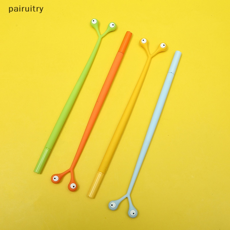 Prt 1Pcs Warna Acak 0.5mm Kartun Lucu Alien Mata Gel Pena Siswa Sig Kreatif Alat Tulis Perlengkapan Sekolah PRT