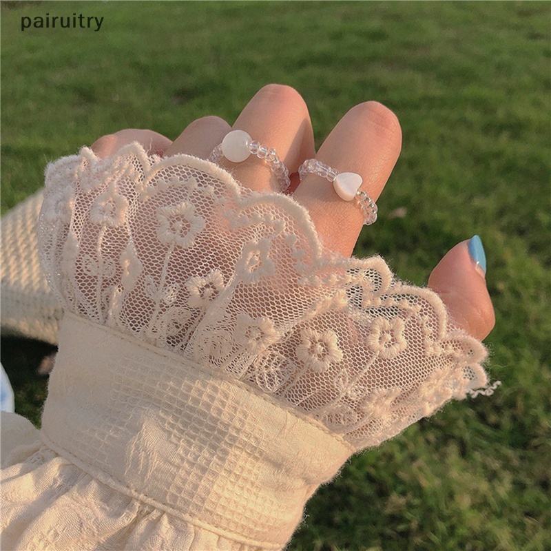 Prt 2pcs Bohemia Manik Kristal Cincin Untuk Wanita Perempuan Opal Jantung Adjustable Tali Rantai Jari Rings Korea Fashion Musim Panas Pantai Perhiasan PRT
