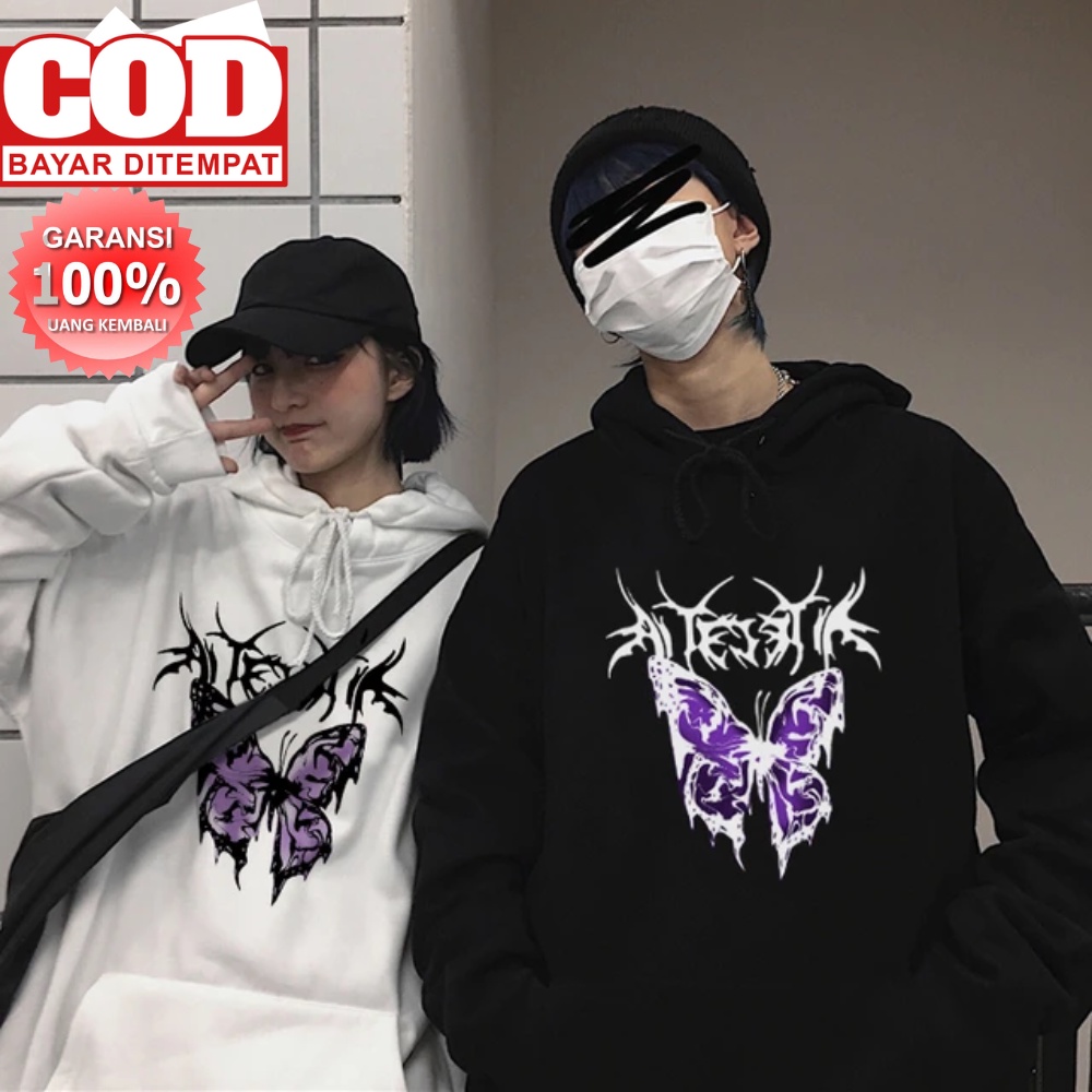 YULISTORE - PROMO COD HOODIE AITECTIA HOODIE KUPU KUPU HOODIE  PASANGAN KEKINIAN COWOK CEWEK/REMAJA 