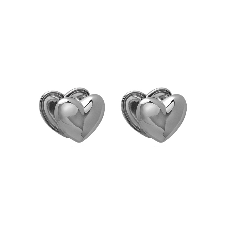 Anting Love Heart Logam Manis Eropa Keren Untuk Aksesori Perhiasan Wanita Gadis