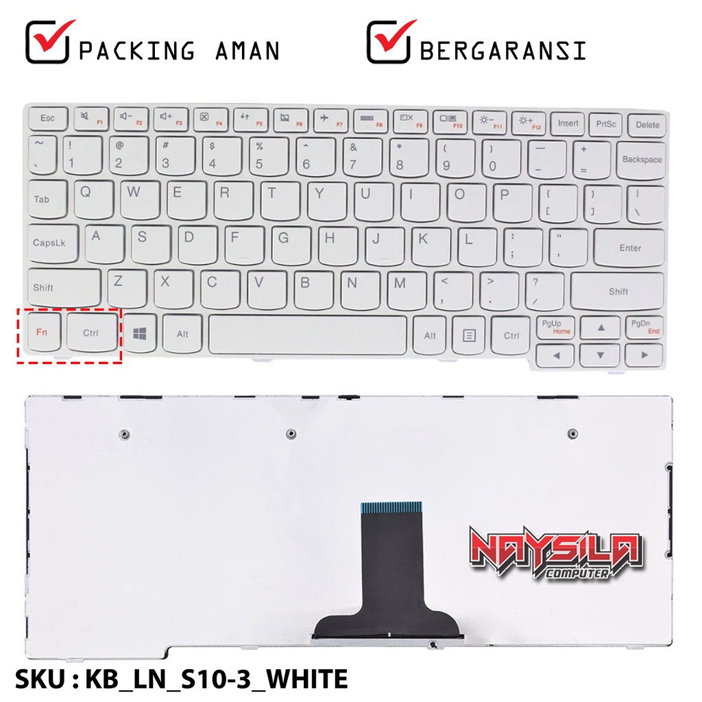 Keyboard Lenovo Ideapad S10-3 S10-3S S100 S110 PUTIH / WHITE
