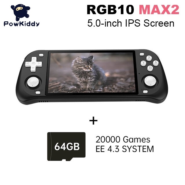 AKN88 - POWKIDDY RGB10 MAX2 - 64GB Version - Handheld Retro Games Console