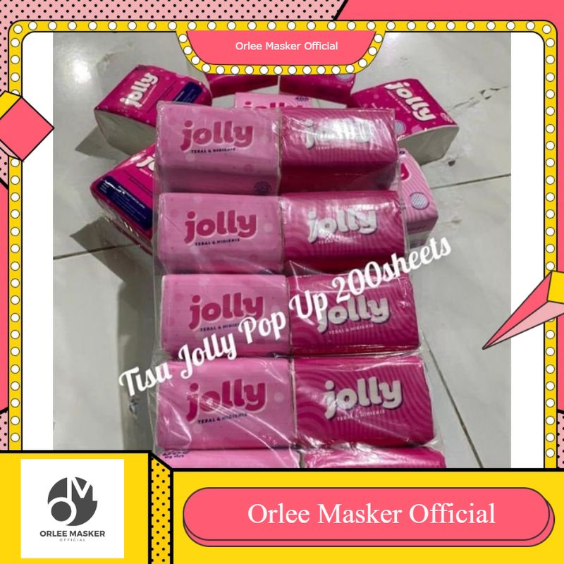 TISU JOLLY POP UP ISI 200 kecil 1 pak (isi 10 tisu) / tisu kuliner