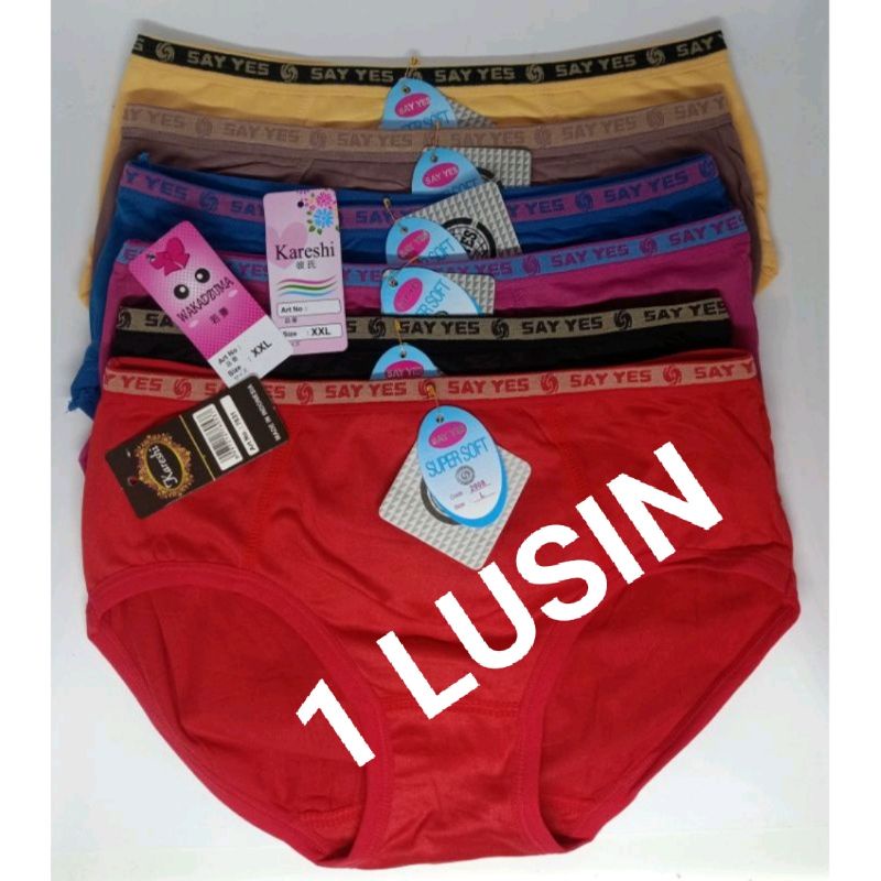 12 PCS/ LUSINAN Cd Wanita 2908 Celana Say Yes Super Soft Tebal | TOKO KL - Keanulova Good Job