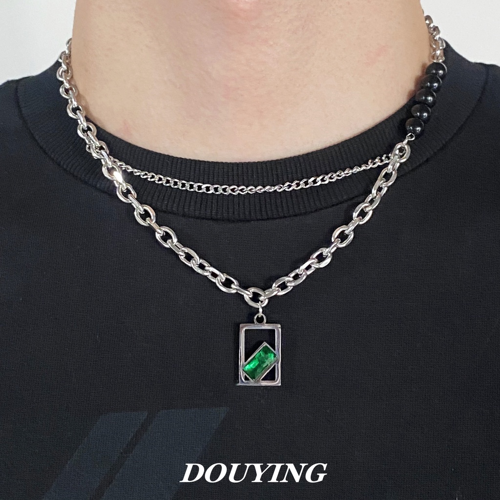 kalung titanium pria, Kalung Hip-Hop Pria Trendi, kalung pria korea，kalung rantai cowo