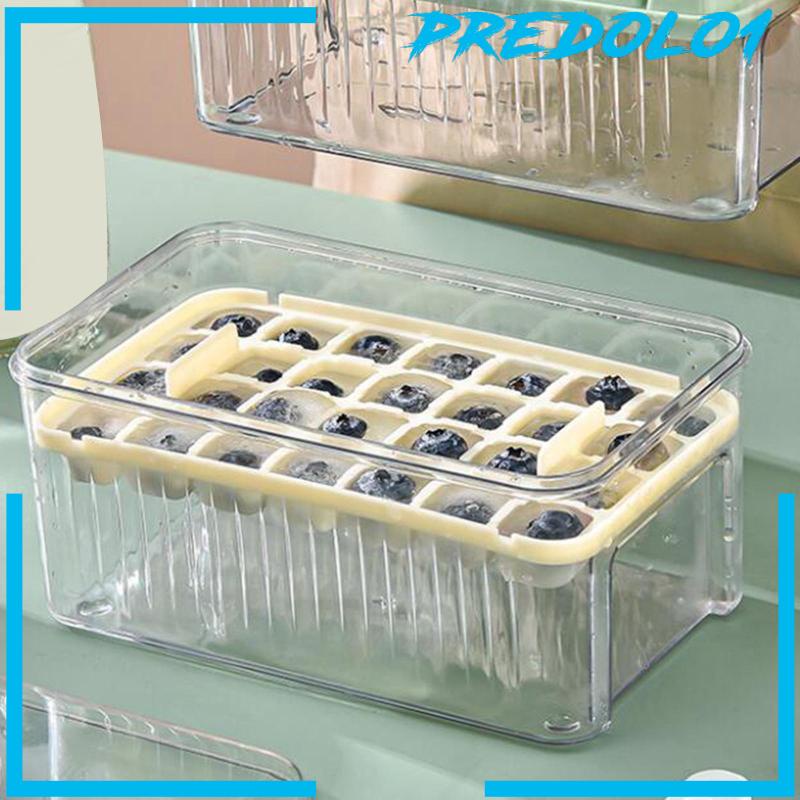 [Predolo1] Ice Cube Tray Tipe Press Reusable Hemat Tempat Untuk Minuman Freezer Chilling