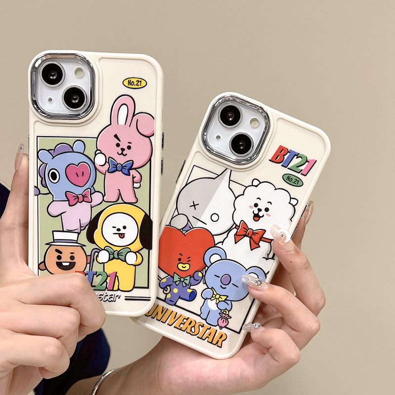 All New Electroplated Camera Skin Silicone Soft Case IPhone 11 12 13 14 Pro Max Women's Fashion Gift Cute Cartoon Phone Case BT