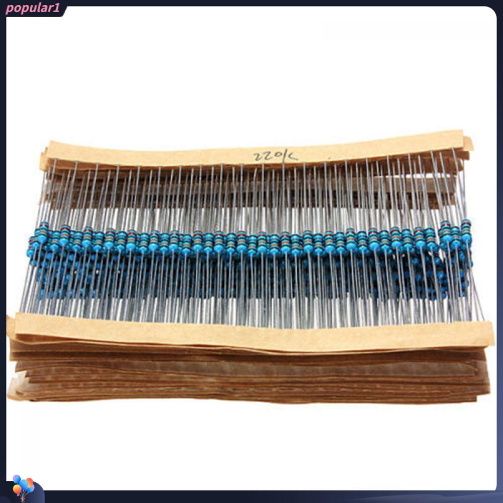 Populer 600pcs Resistor Logam Komponen Pasif Film DIY Baru