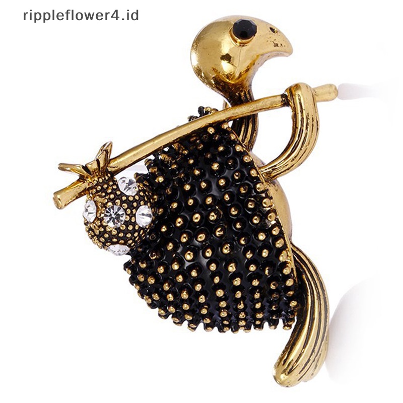 {rippleflower4.id} Enamel Turtle Brooch Pin Kristal Hewan Bros Jas Kerah Pin Unisex Jewelry~