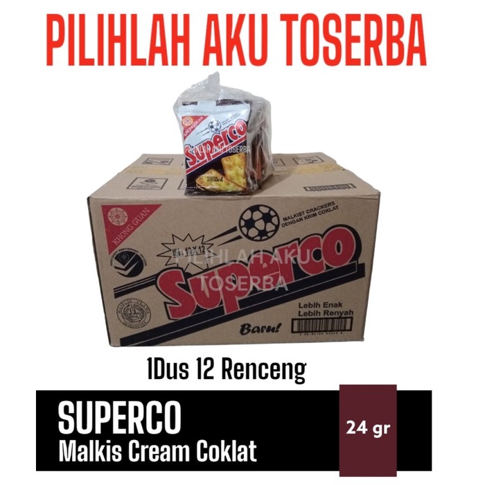 Biskuit Khong Guan SUPERCO RENCENG Malkist Cokelat - ( HARGA 1 DUS )