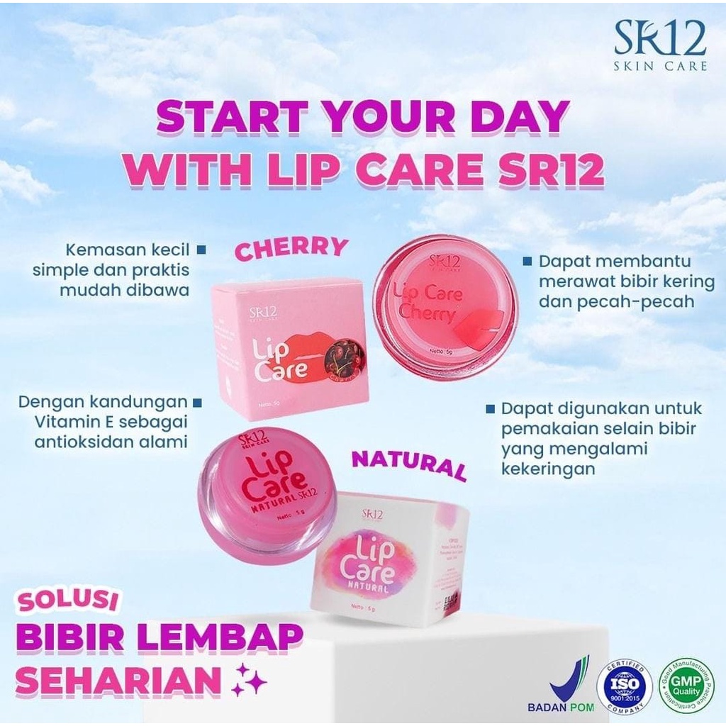 SKINCARE HERBAL SR12 LIP BALM Pelembab Bibir Pencerah Warna Bibir Alami Solusi Bibir Kering dan Hitam BPOM