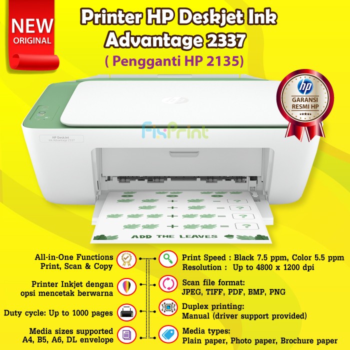 Printer HP Deskjet 2335 2336 2337 Print Scan Copy Pengganti HP 2135