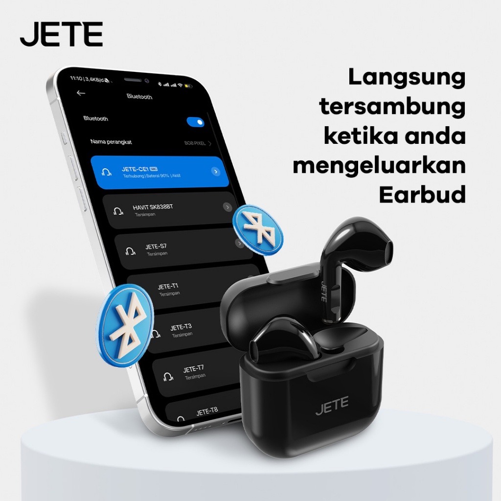 TWS - Headset Bluetooth - Earbuds JETE CE1 Bluetooth V5.3 - Garansi 2 Tahun