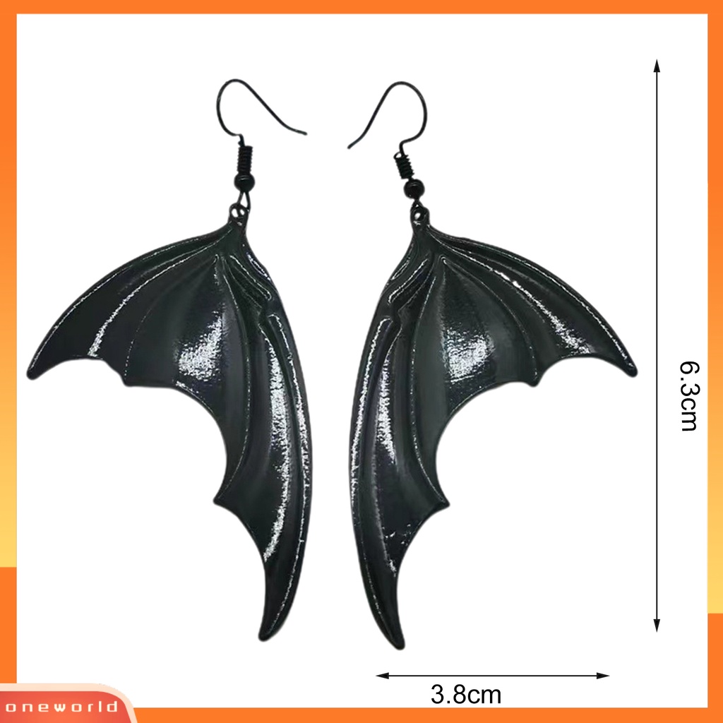 [WOD] 1pasang Anting Halloween Vintage Gothic Geometris Electroplating All-match Dekorasi Hadiah Wanita Bat Wing Drop Pendant Earrings Perhiasan Pesta Nikmat