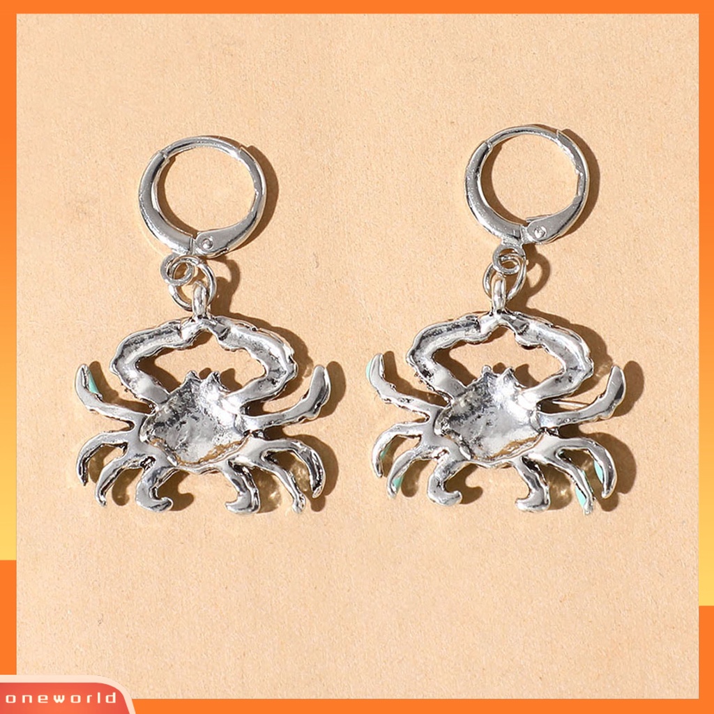 [WOD] 1pasang Anting Bentuk Kepiting Yang Indah Berkilau Anting Menjuntai Bahan Metal Untuk Pesta