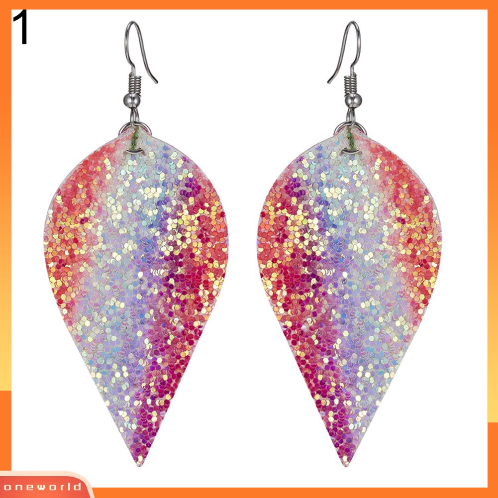 [WOD] Gaya Punk Tetesan Air Menjuntai Drop Shiny Sequin Women Hook Earrings Perhiasan Hadiah