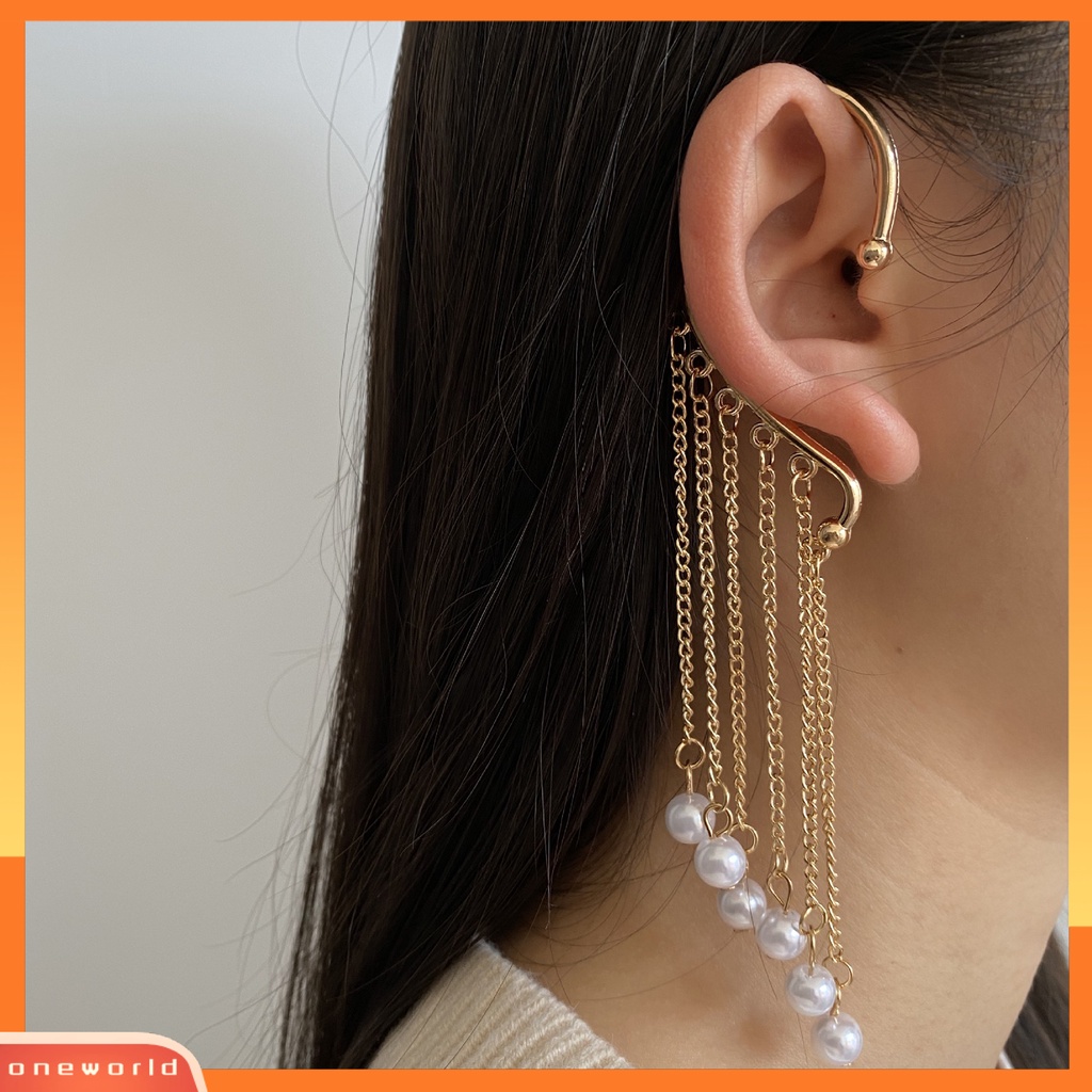 [WOD] 1pc Anting Lady Tanpa Tindik High-end Berlian Imitasi Mengkilap Panjang Rumbai Bentuk Kupu-Kupu Menjuntai Anting-Anting Wanita Perhiasan