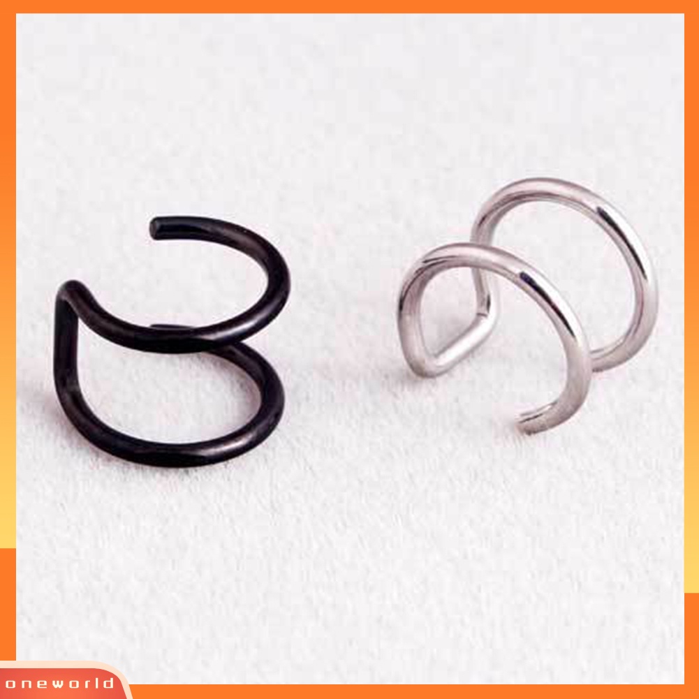 [WOD] 1pc Wanita Berlian Imitasi Hias Helix Tulang Rawan Telinga Manset Tanpa Tindik Klip On Earring