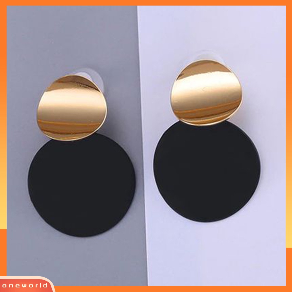 [WOD] Wanita Fashion Disk Tidak Teratur Matte Ear Stud Earrings Perhiasan Pesta Hadiah Ulang Tahun