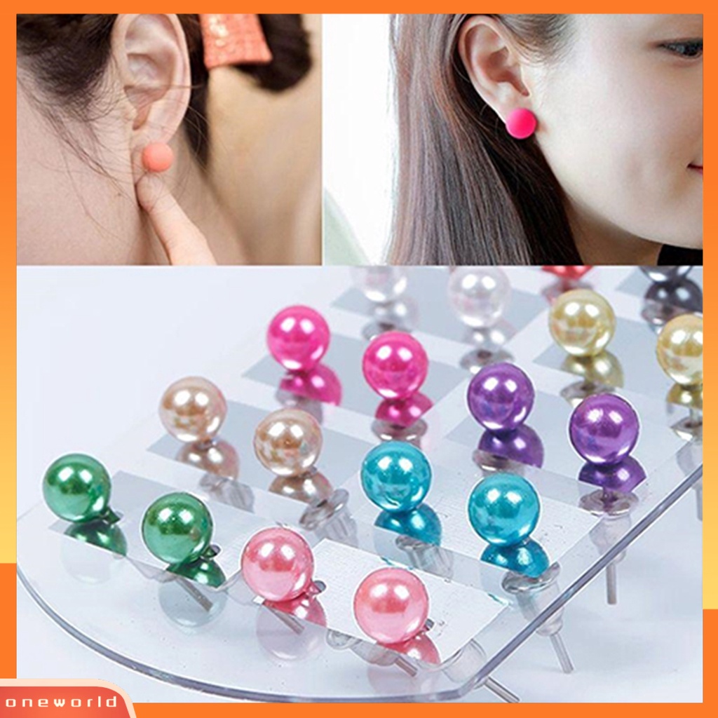 [WOD] 12pasang Anting Giwang Telinga Bola Bulat Mutiara Imitasi Fashion Wanita Untuk Pesta