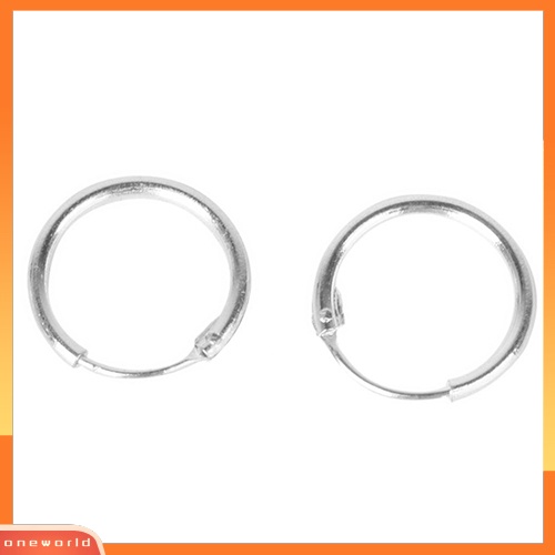 [WOD] 1pasang Unisex Perak Disepuh Anting Lingkaran Hoop Rings Bibir Hidung Telinga Studs Piercing