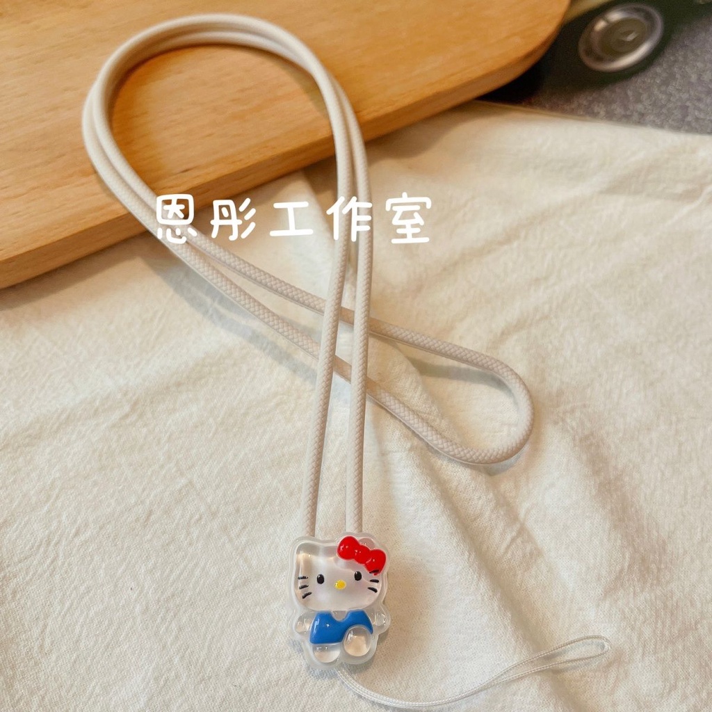 Gaya Baru ins Macaron Bear Halter Neck Tali Anti Hilang Silikon Kunci Liontin Kartu Sekolah Kartu Kerja Liontin Liontin Universal