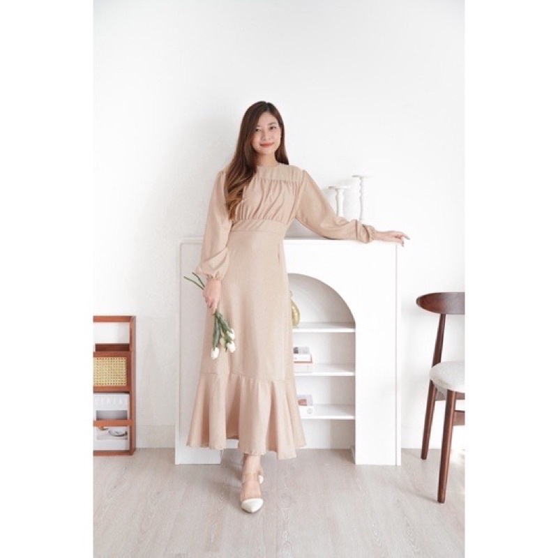 BEFAST - ZRD DRESS MAXY SYANI / Hyejin Dress Korean Look / LongDress Wanita Terbaru / Fashion Wanita Kondanga Wanita Hijab Style / Pakaian Casual Kekinian Remaja ABG / LongDress Polos Lengan Panjang / Termurah