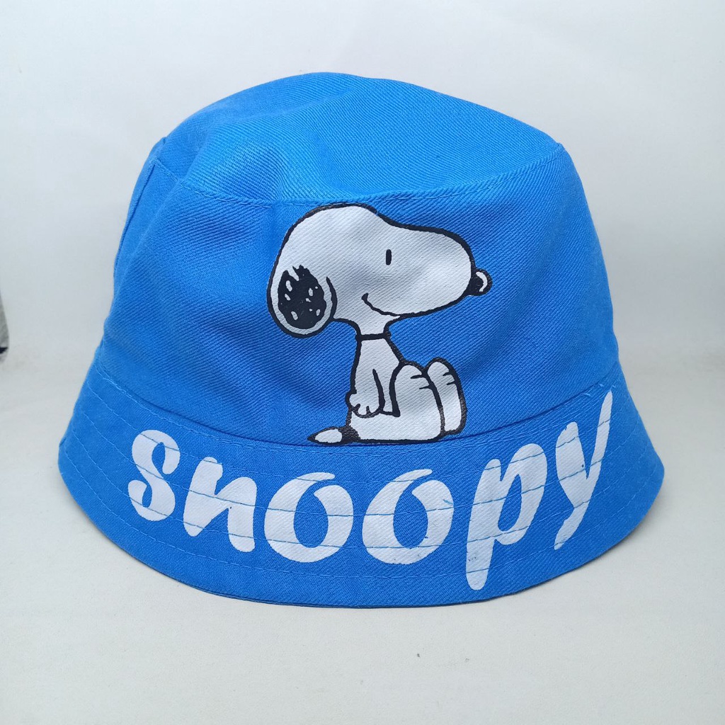 Topi Bucket Anak Sablon Karakter Kartun Snoopy | Bucket Anak Batman | Bucket Anak Doraemon