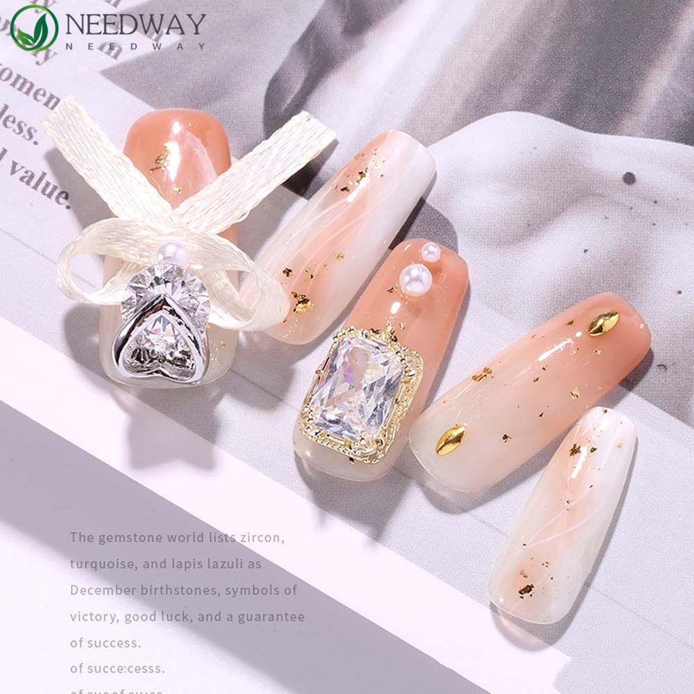 Needway Nail Art Berlian Imitasi Super Flash Shiny Glitter Love Heart Drop Shape Diamond Jewelry DIY Alat Nail Art