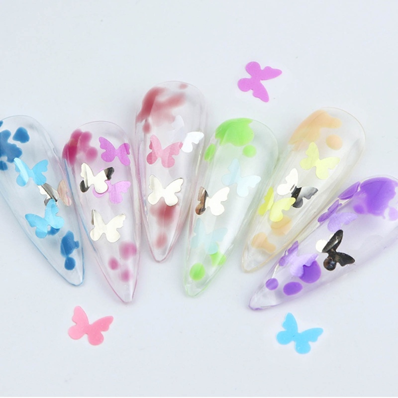 Siy Butterfly DIY Charm Glitter Flakes Manicure Dekorasi Glitter Sequin Sparkling Sequin Mix Nail Glitter Mix Untuk G