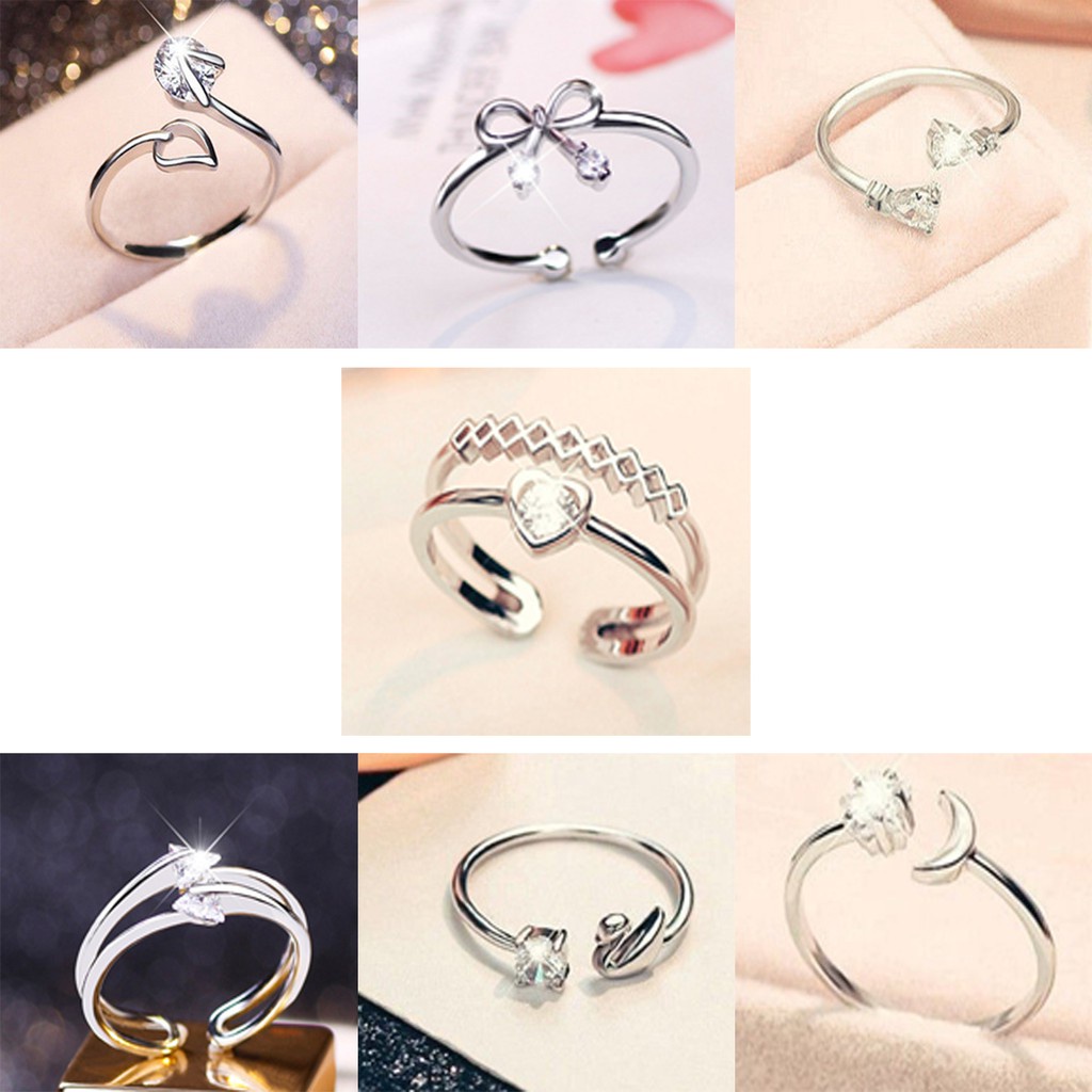 Cincin kawin Terbaru Korea Cincin  Disesuaikan Wanita Tunangan Ring Berlian Dering Kasual korea