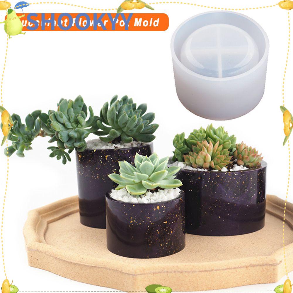 Chookyy Crystal Resin Tray Cetakan Penyimpanan Perhiasan Membuat Alat Pot Bunga Resin Kerajinan Succulent Flower Pot