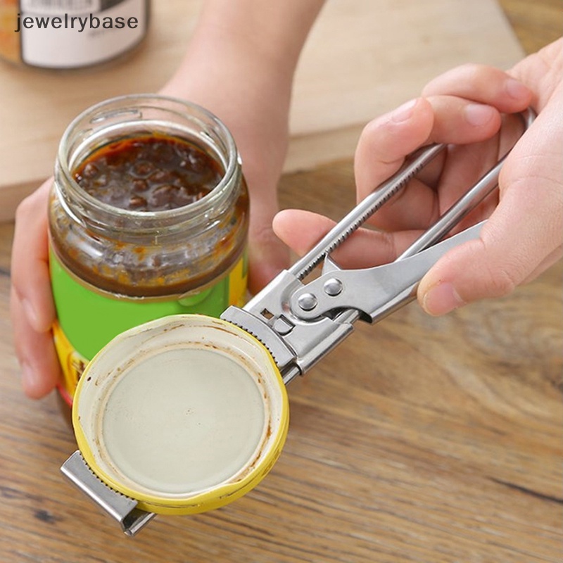 [jewelrybase] Adjustable Jar Opener Stainless Steel Manual Pembuka Tutup Kaleng Botol Untuk Tangan Lemah Pegangan Mudah Pembuka Toples Aksesoris Dapur Set Butik