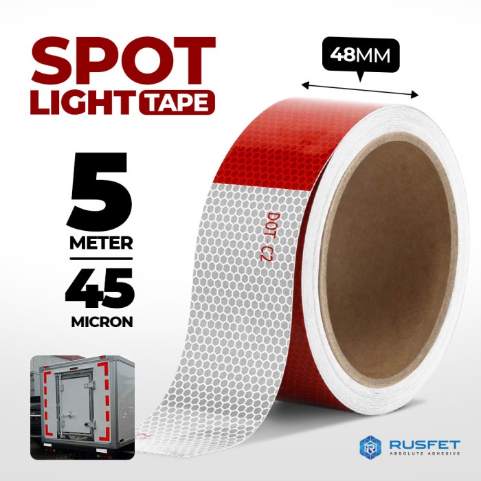 

[SC] LAKBAN SELOTIP STICKER SPOTLIGHT - LAKBAN REFLECTIVE MOBIL TRUCK - 48MMx5M - MERAH