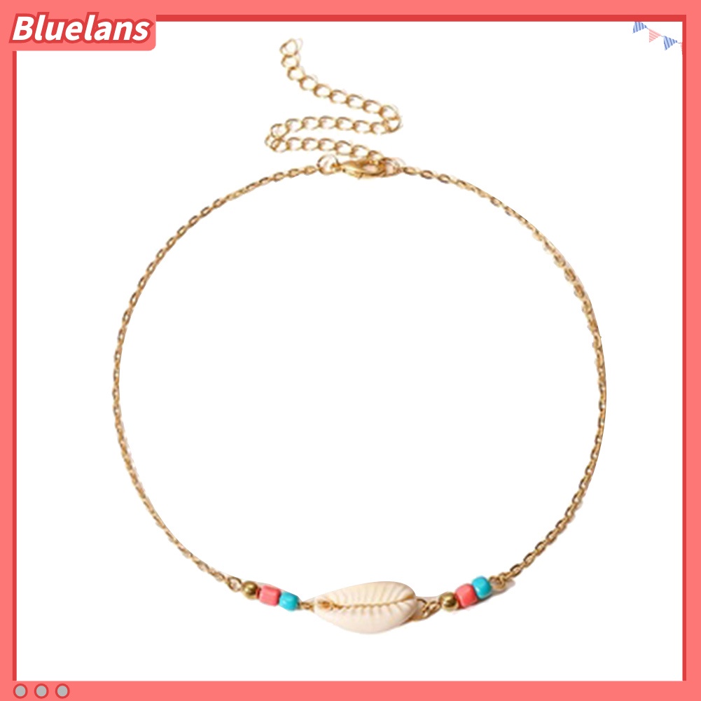 [BLS] Bohemian Wanita Musim Panas Pantai Adjustable Beads Shell Choker Kalung Perhiasan