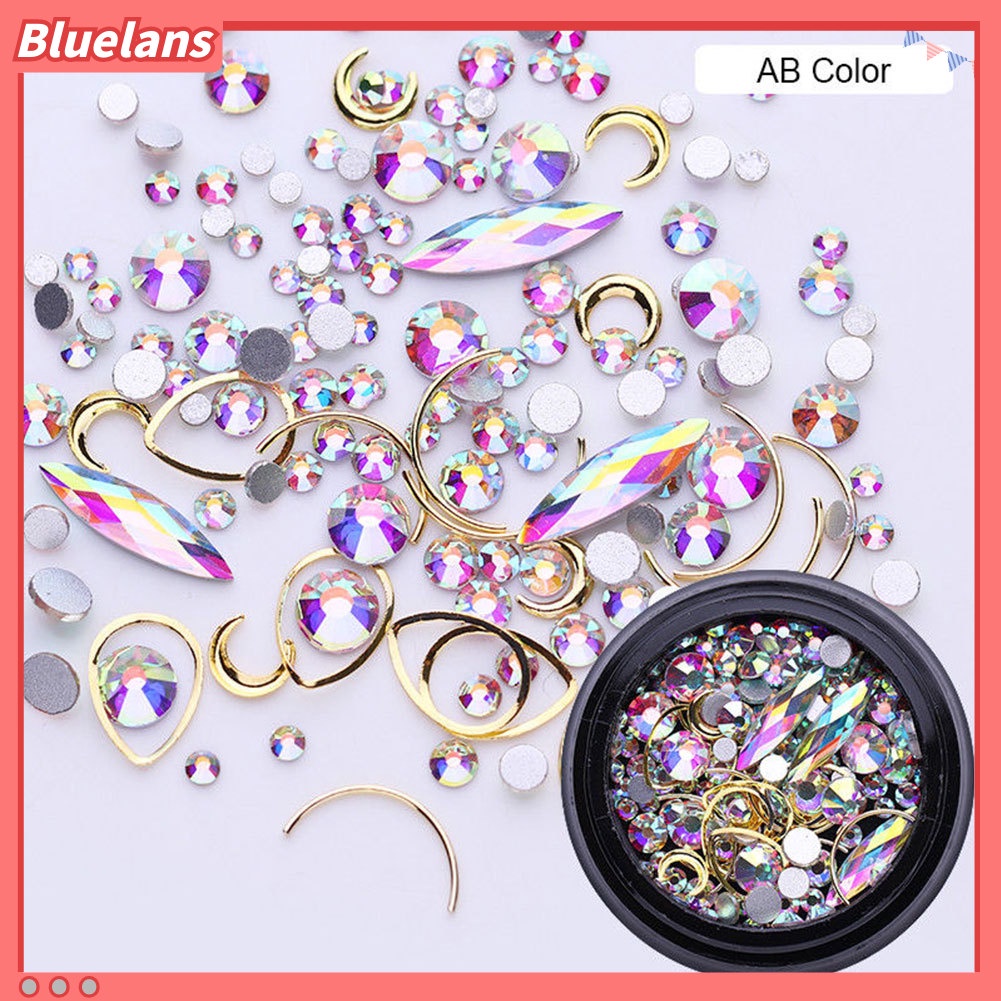 [BLM] Glitter Berlian Imitasi Geometris Alloy Nail Art 3D Dekorasi Manicure Alat Kecantikan