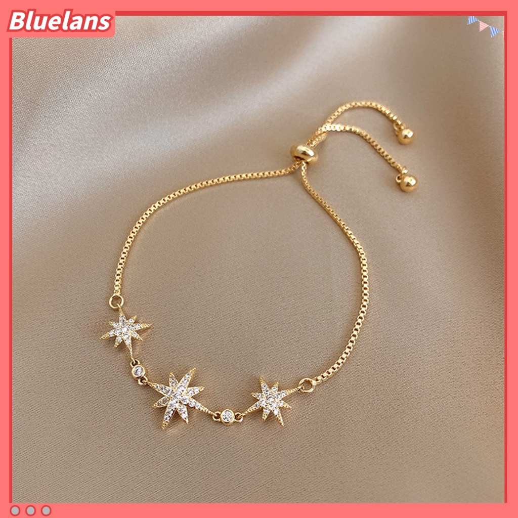 [BLS] Gelang Rantai Temperamen Kepribadian Perhiasan Gaya Korea Hadiah Ulang Tahun Dekorasi Rantai Yang Dapat Disesuaikan Minimalis Gelang Bintang Oktagonal Untuk Tanggal