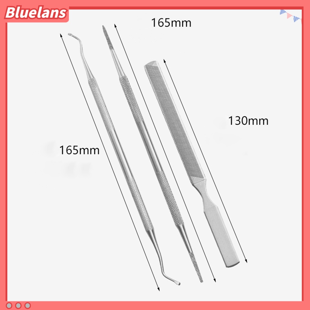 [BLM] 3pcs/set Nail Lifter File Pembersih Kuku Profesional Ujung Ganda Ingrown Toe Correction Lifter File Pedicure Alat Manicure Care