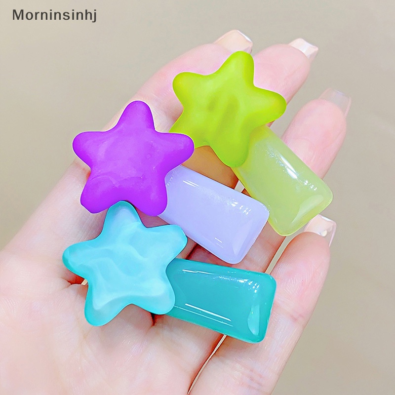 Mornin Musim Panas Fashion Warna Bintang Resin Jepit Rambut Gadis Lucu Duckbill Clip Sweet Kawaii Kreatif Gadis Rambut Rusak Poni Klip Aksesoris id