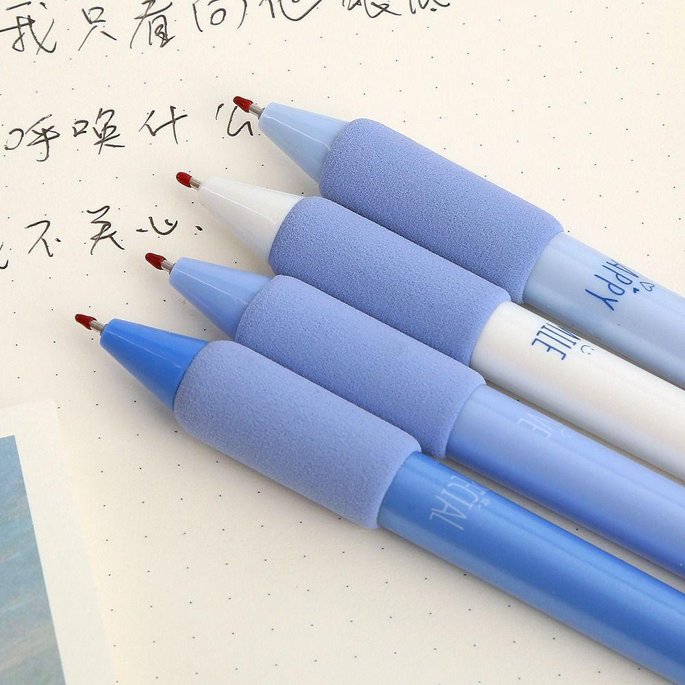 Populer 4PCS Gel Pen Lucu Warna Hitam Tinta Kreatif Alat Tulis 0.5mm Pena Netral