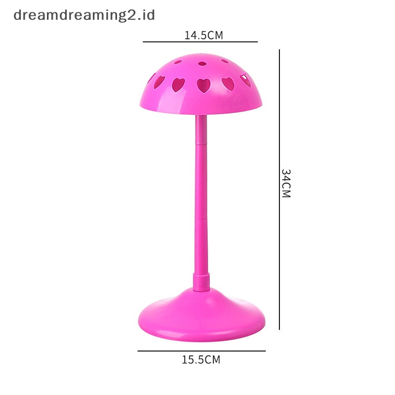 (drea) Topi Portable Manekin Kepala Wig Stand Stabil Dummy Penyimpanan Praktis Hair Holder //