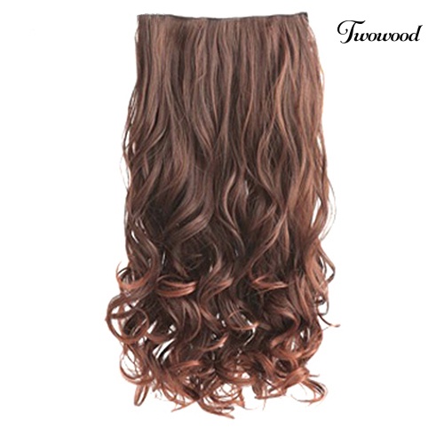 Twowood Fashion Wanita Klip in Keriting Bergelombang Wig Kostum Pesta Rambut Ekstensi Sopak